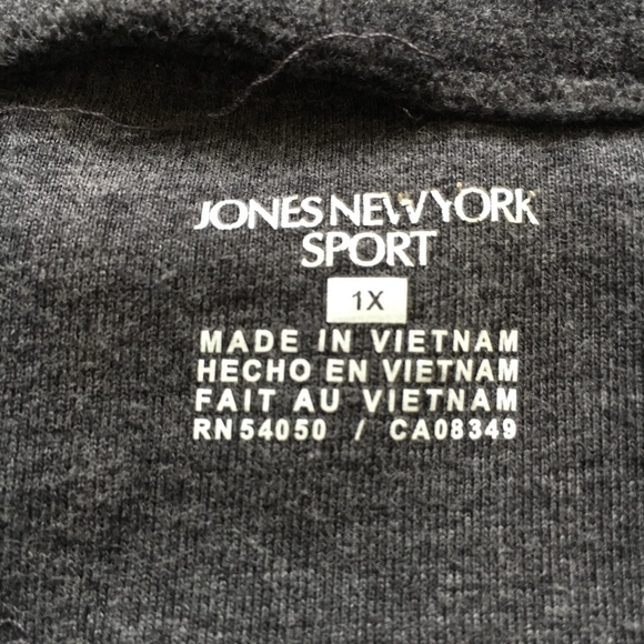 Jones New York Gray Velour Zip Up Jacket - Picture 5 of 6